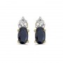 14k Yellow Gold Oval Sapphire Earrings