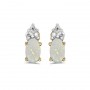 14k Yellow Gold Oval Opal Earrings