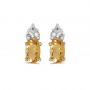 14k Yellow Gold Oval Citrine Earrings