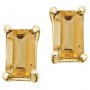 14K Yellow Gold 5x3 Emerald Cut Citrine Earrings