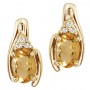 14K Yellow Gold Oval Citrine and Diamond Earrings