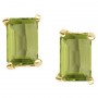 14K Yellow Gold Emerald Cut Peridot Earrings