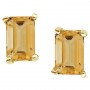 14K Yellow Gold Emerald Cut Citrine Earrings