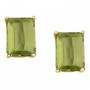14K Yellow Gold Emerald Cut Peridot Earrings
