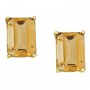 14K Yellow Gold 7x5 mm Emerald Cut Citrine Earrings