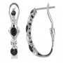 14K White Gold Sapphire and Diamond Precious Omega Back Earrings