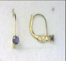14K White Gold 3mm Baby Amethyst Leverback Earrings