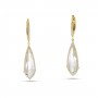 14K Yellow Gold Fancy Long White Topaz and Diamond Dangle Semi Precious Earrings