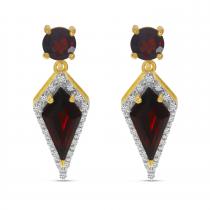 14KY SEMI/DIA KITE SHAPE EARR