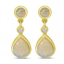 14KY OPAL/DIA RD/PR DROP EAR