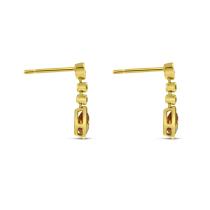 14K Yellow Gold Pear Citrine with Diamond Drop Earrings