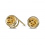 14k Yellow Gold Round Citrine Bezel Stud Earrings
