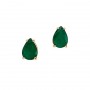 14K Yellow Gold Pear Emerald Earrings