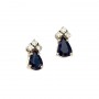 14K Yellow Gold Pear Sapphire and Diamond Earrings