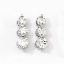 14K White Gold 1 Ct Three Stone Diamond Earrings