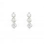 14K White Gold 1.5 Ct Three Stone Diamond Earrings
