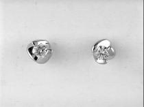 14K White Gold Diamond Twist Stud Earrings