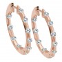 14K Rose Gold Inside Outside Hoop .50 Ct Diamond Earrings
