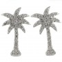 14K White Gold .20 Ct Diamond Palm Tree Earrings