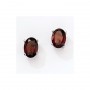 14K White Gold Oval Garnet Earrings