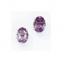 14K White Gold Oval Amethyst Earrings