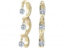 14K Yellow Gold Diamond Dashing Diamonds Earrings