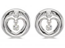 14K White Gold Diamond Dashing Diamonds Earrings