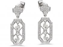 14K White Gold Diamond Dashing Diamonds Earrings