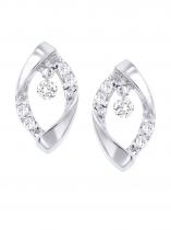 14K White Gold Diamond Dashing Diamonds Earrings