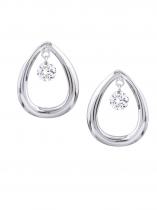 14K White Gold Diamond Dashing Diamonds Earrings