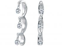 14K White Gold Diamond Dashing Diamonds Earrings