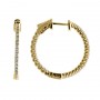 14K .60ct Yellow Gold Diamond Secure Lock 25 mm Hoop Earrings
