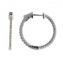 14K .60ct White Gold Diamond Secure Lock 25 mm Hoop Earrings