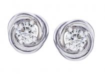 14K White Gold .50 Ct Diamond Knot Earrings