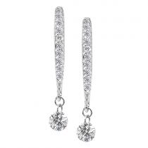 14K White Gold .30 Ct Dashing Diamonds Earrings