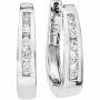 14k White Gold Secure Lock Basket Hoops