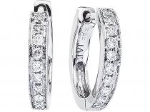 14k White Gold 13 mm Secure Lock Hoops