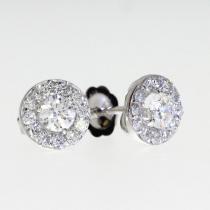 14K White Gold .48 ct Diamond Halo Stud Earrings