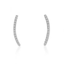 14K White Gold Diamond Ear Climbers