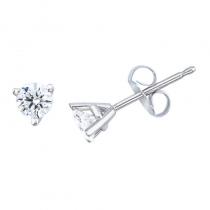 14K White Gold .25 Ct Diamond Martini Setting Stud Earring