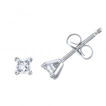 14K White Gold .33 Ct Princess Diamond Martini Setting Stud Earring