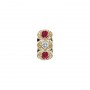 14 Karat Gold Slide with Diamond center and Ruby accents