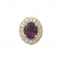 14 Karat Gold Slide with Amethyst center and Diamond accents