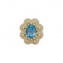 14 Karat Gold Blue Topaz Slide