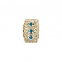 14 Karat Gold Blue Zircon Slide