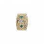 14 Karat Gold Slide with Diamond center and Emerald accents