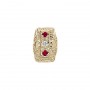 14 Karat Gold Slide with Diamond center and Ruby accents