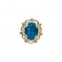 14 Karat Gold Blue Topaz Slide