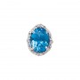 14 Karat Gold Blue Topaz Slide