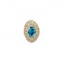 14 Karat Gold Blue Zircon Slide